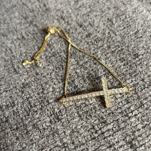 Handmade Jewelry - Dazzling Gold Cross Bracelet